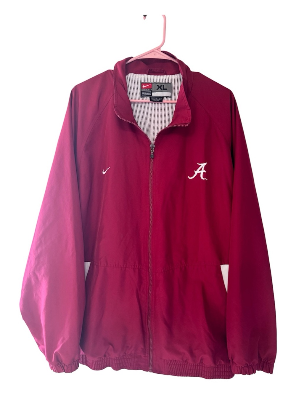 Nike Alabama Crimson Tide Full Zip Windbreaker Jacket Mens XL Red